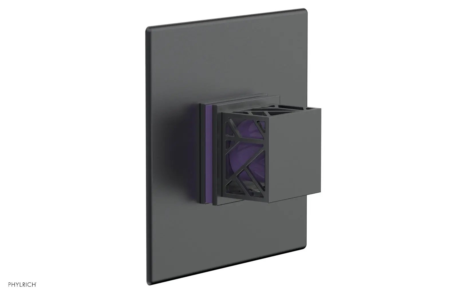 Phylrich JOLIE Thermostatic Shower Trim, Square Handle with "Purple" Accents by Phylrich