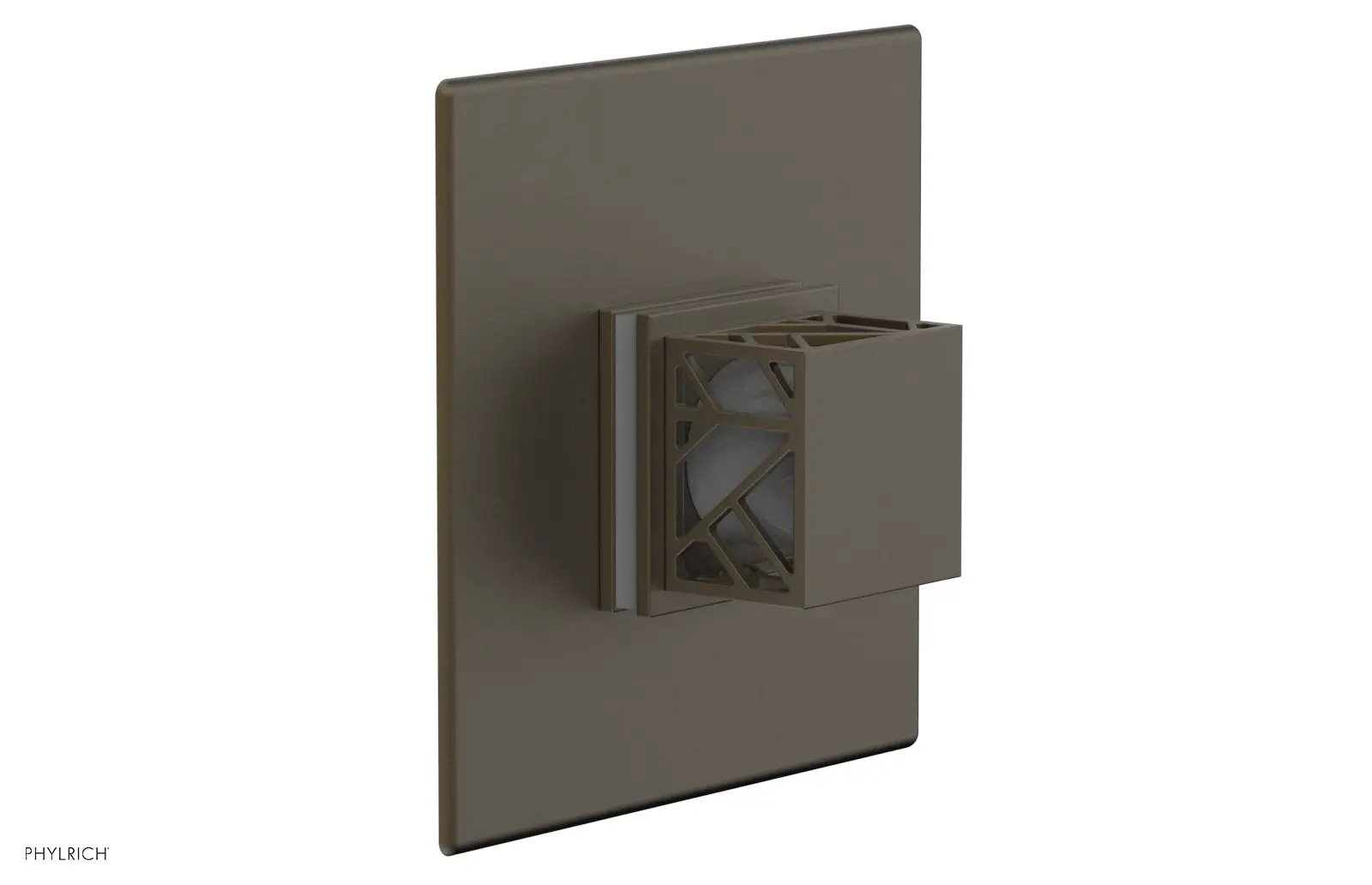 Phylrich JOLIE Thermostatic Shower Trim, Square Handle with "Grey" Accents by Phylrich