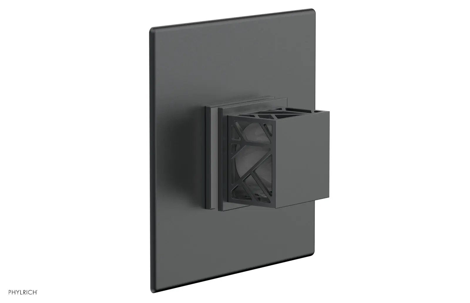 Phylrich JOLIE Pressure Balance Shower Plate & Handle Trim, Square Handle with "Grey" Accents by Phylrich