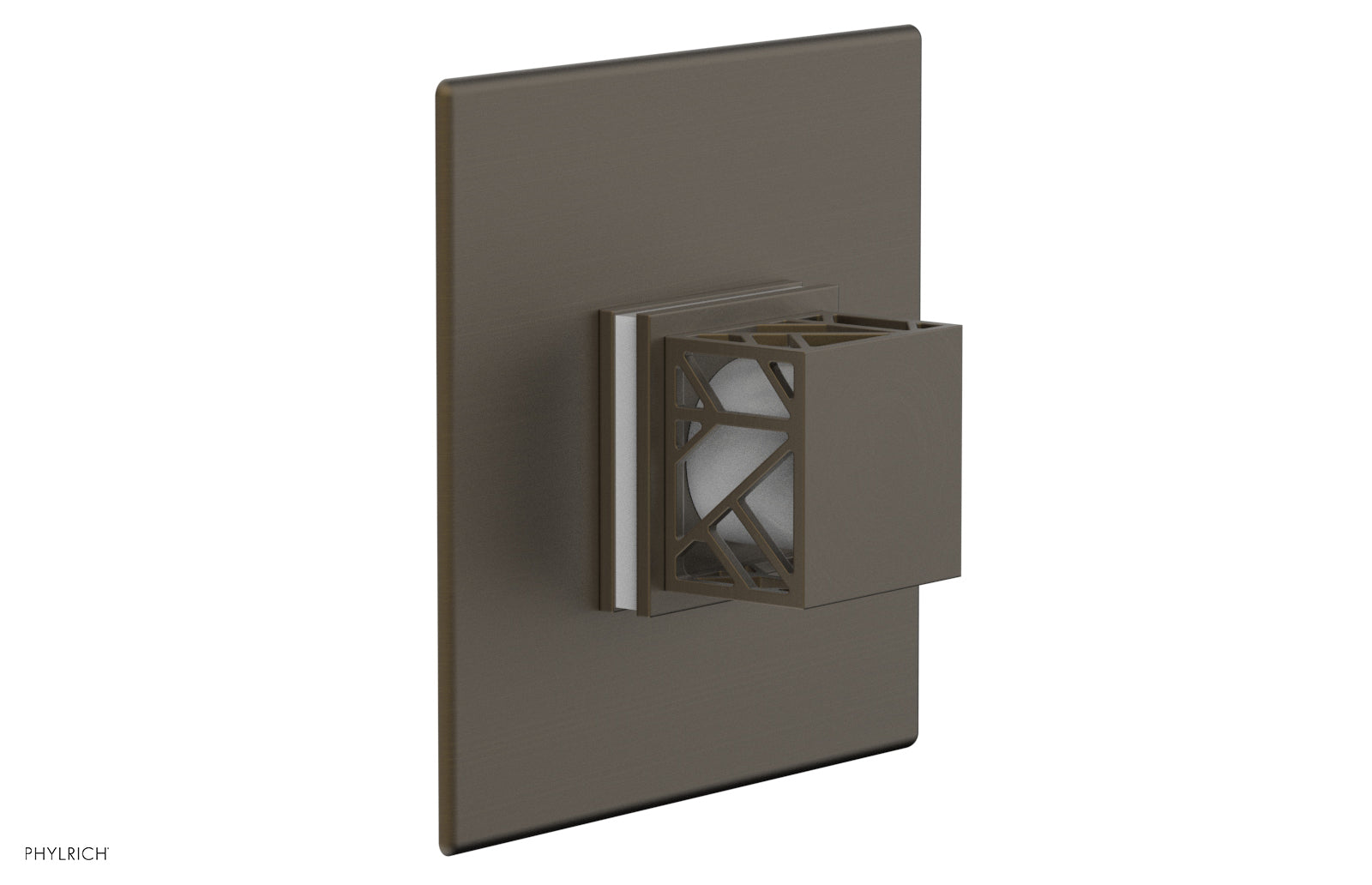 Phylrich JOLIE Pressure Balance Shower Plate & Handle Trim, Square Handle with "White" Accents by Phylrich