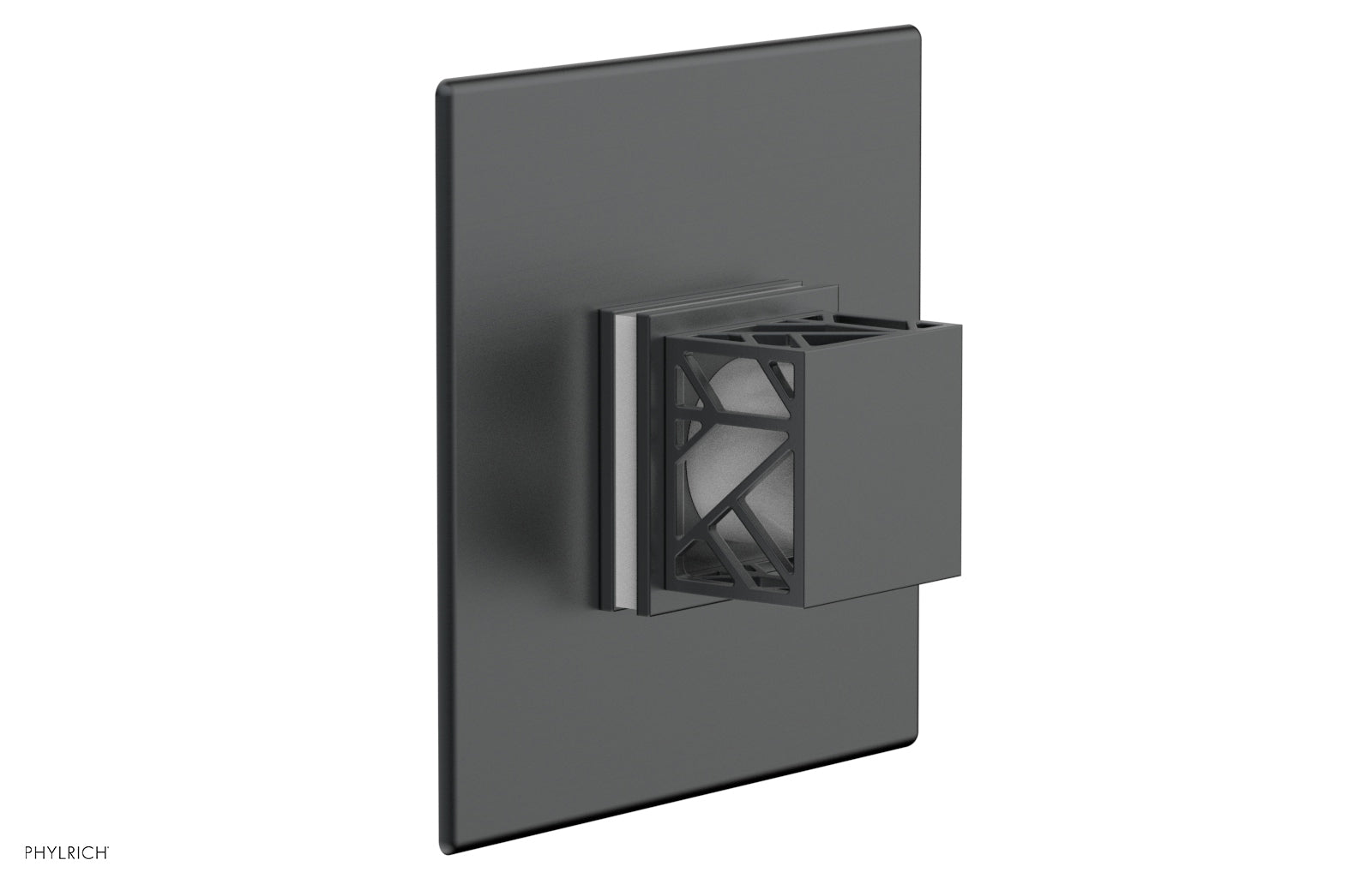 Phylrich JOLIE Pressure Balance Shower Plate & Handle Trim, Square Handle with "White" Accents by Phylrich