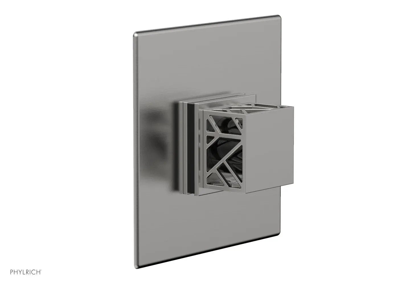 Phylrich JOLIE Pressure Balance Shower Plate & Handle Trim, Square Handle with "Black" Accents by Phylrich
