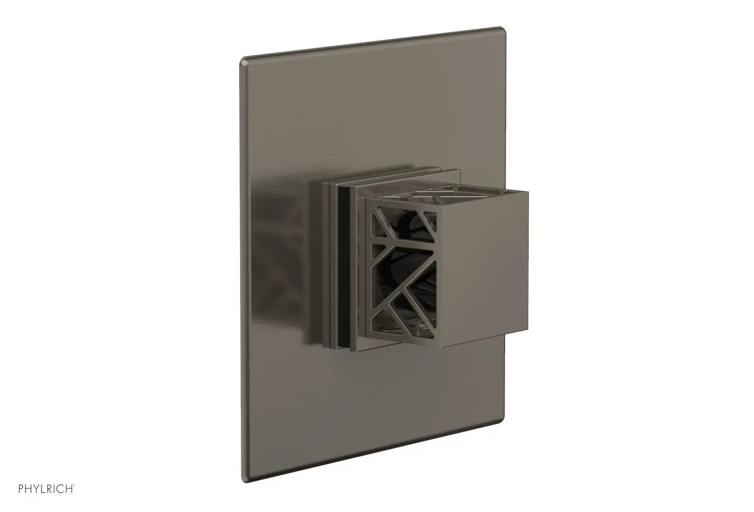 Phylrich JOLIE Pressure Balance Shower Plate & Handle Trim, Square Handle with "Black" Accents by Phylrich