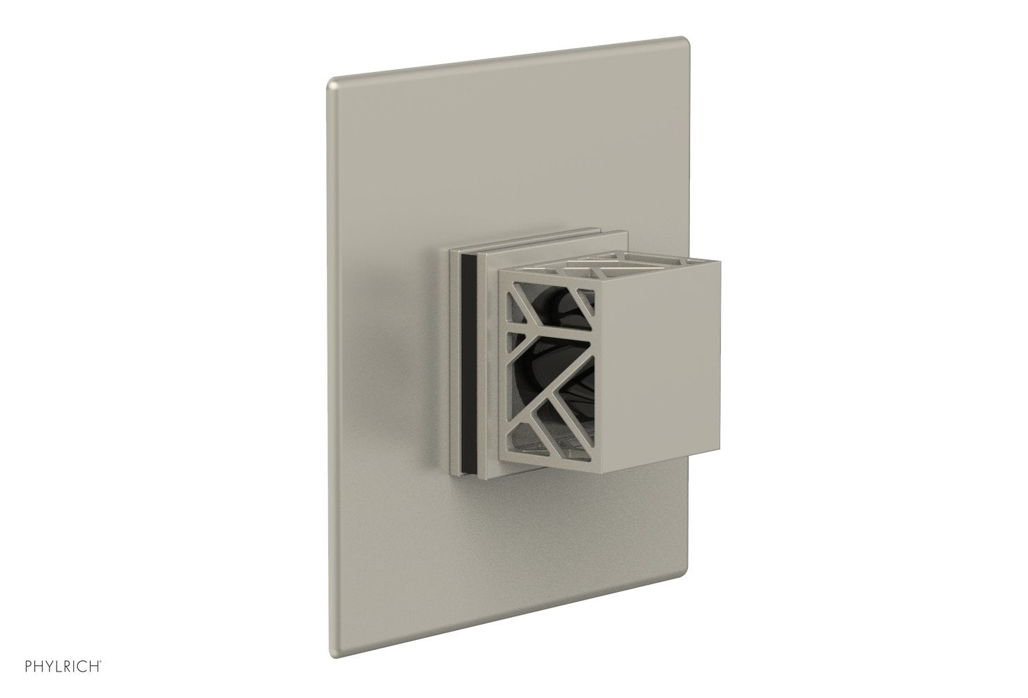 Phylrich JOLIE Thermostatic Shower Trim, Square Handle with "Black" Accents