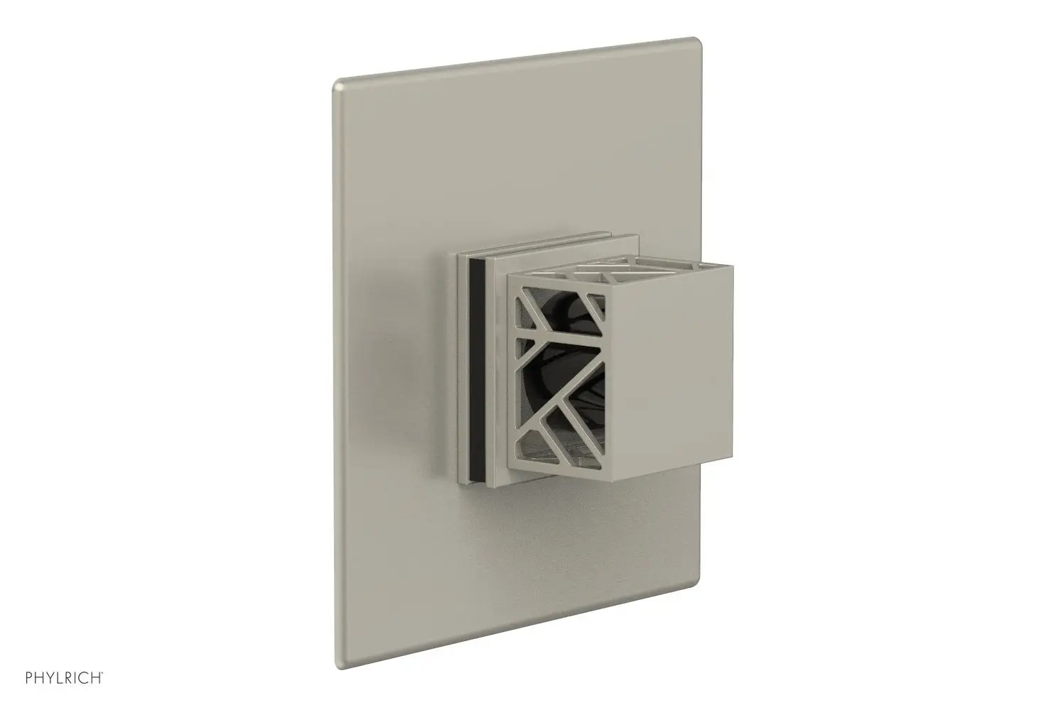 Phylrich JOLIE Pressure Balance Shower Plate & Handle Trim, Square Handle with "Black" Accents by Phylrich