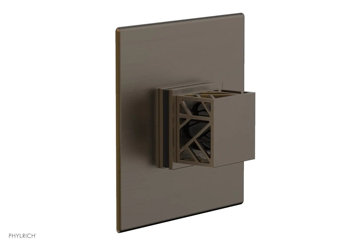 Phylrich JOLIE Pressure Balance Shower Plate & Handle Trim, Square Handle with "Black" Accents by Phylrich