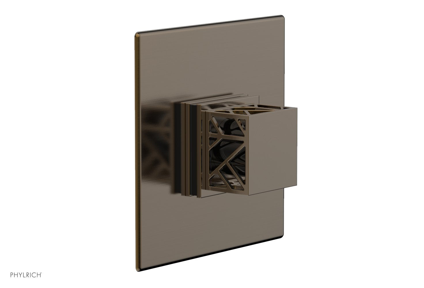 Phylrich JOLIE Thermostatic Shower Trim, Square Handle with "Black" Accents