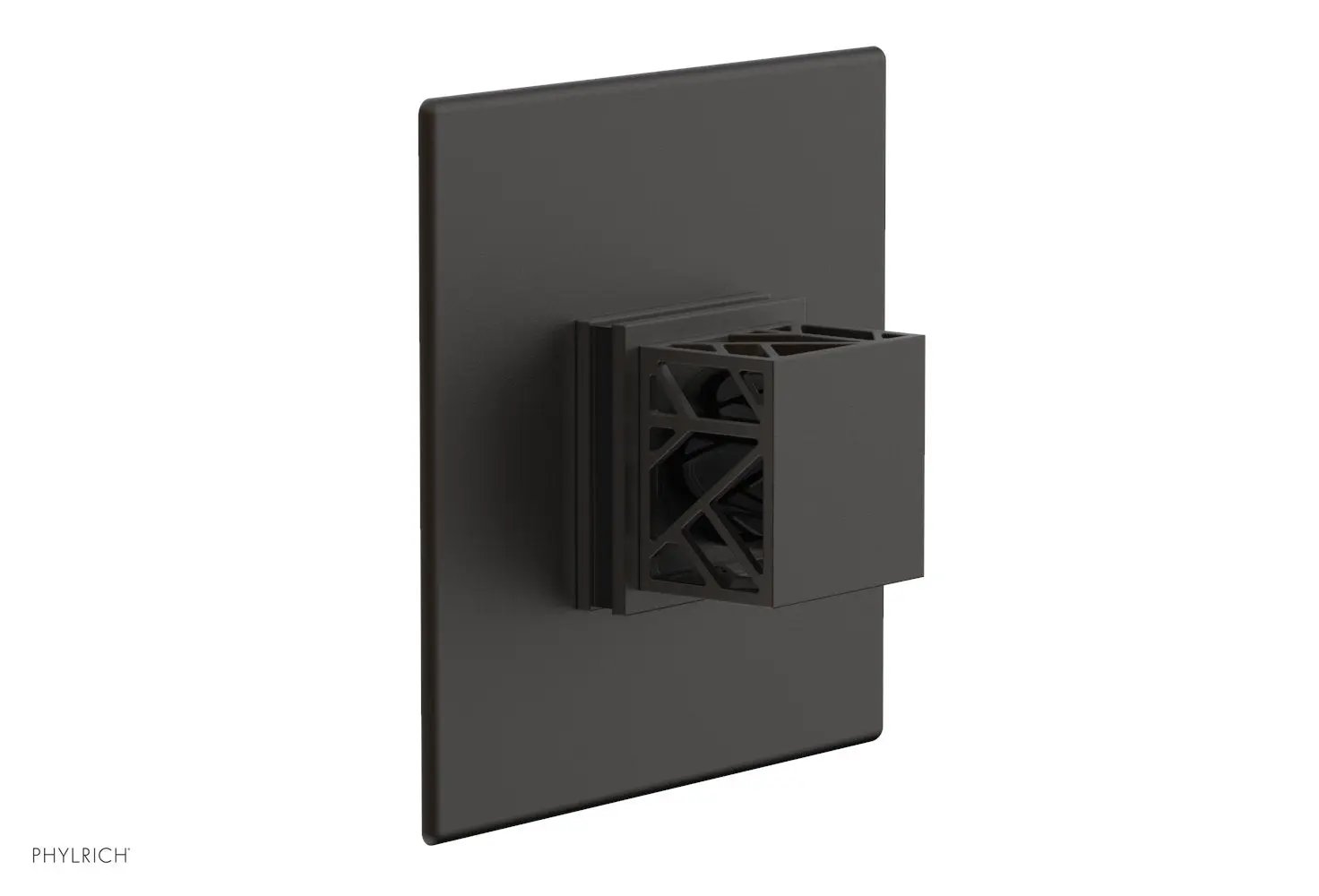 Phylrich JOLIE Pressure Balance Shower Plate & Handle Trim, Square Handle with "Black" Accents by Phylrich