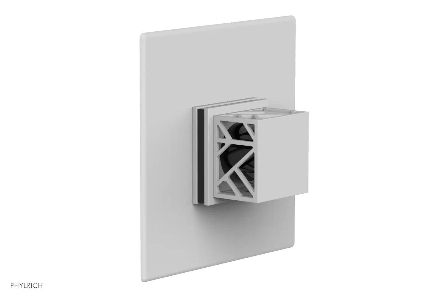 Phylrich JOLIE Pressure Balance Shower Plate & Handle Trim, Square Handle with "Black" Accents by Phylrich
