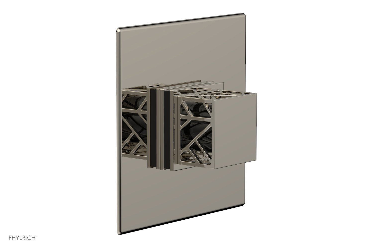 Phylrich JOLIE Thermostatic Shower Trim, Square Handle with "Black" Accents