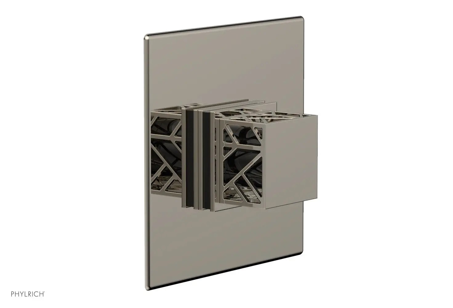 Phylrich JOLIE Pressure Balance Shower Plate & Handle Trim, Square Handle with "Black" Accents by Phylrich