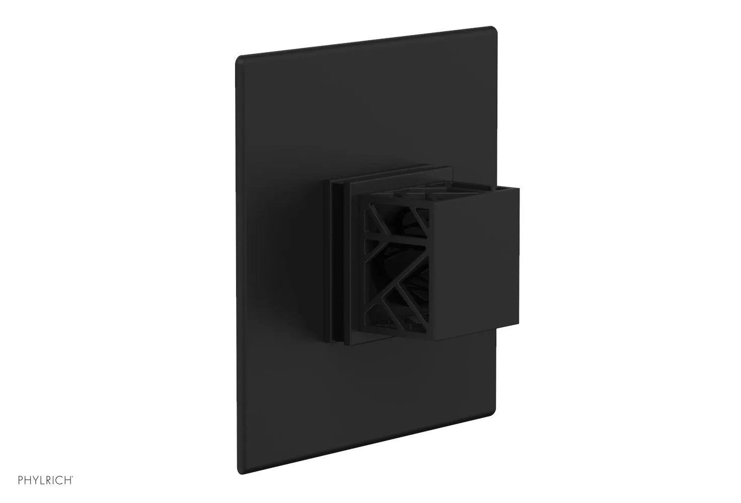 Phylrich JOLIE Pressure Balance Shower Plate & Handle Trim, Square Handle with "Black" Accents by Phylrich