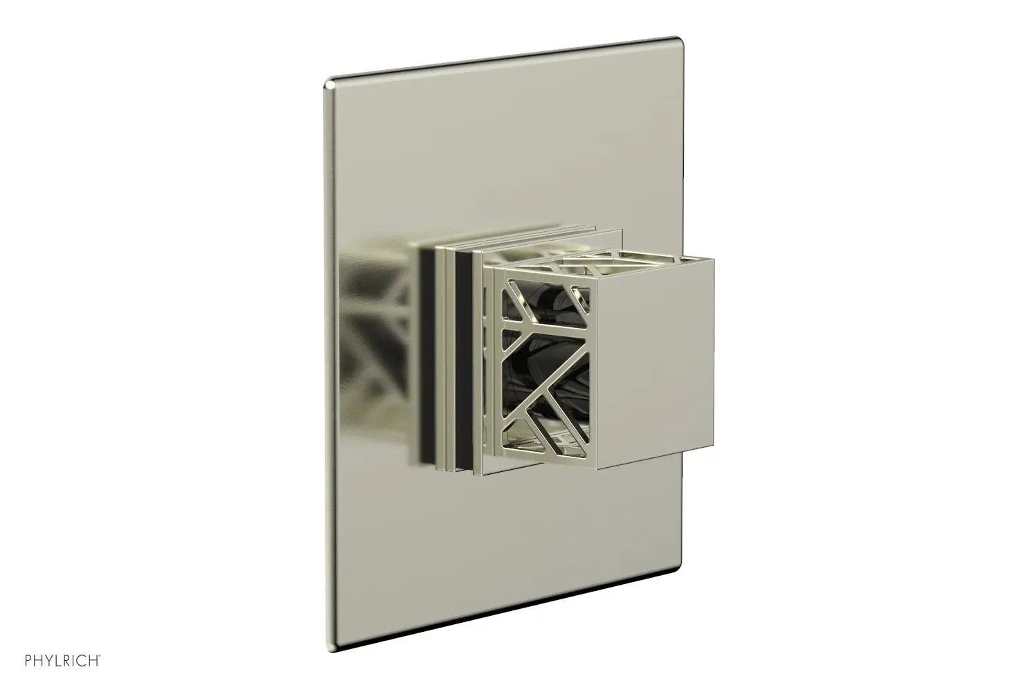 Phylrich JOLIE Pressure Balance Shower Plate & Handle Trim, Square Handle with "Black" Accents by Phylrich