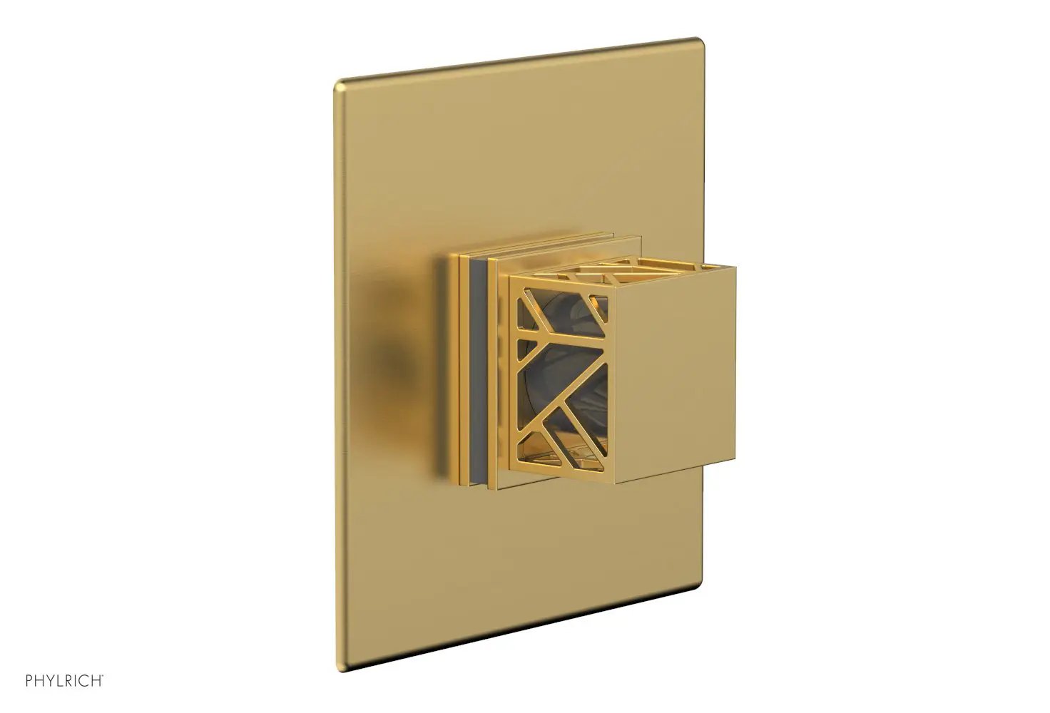 Phylrich JOLIE Thermostatic Shower Trim, Square Handle with "Grey" Accents by Phylrich