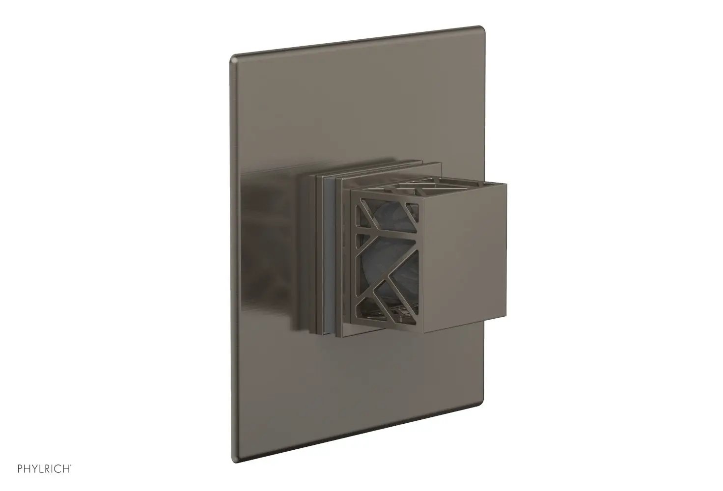 Phylrich JOLIE Thermostatic Shower Trim, Square Handle with "Grey" Accents by Phylrich