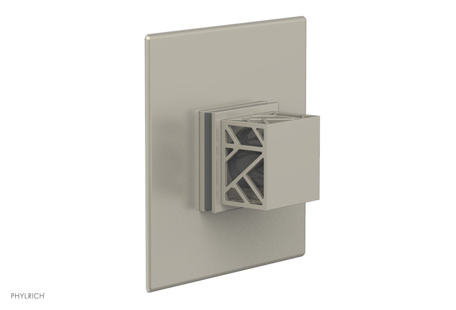 Phylrich JOLIE Pressure Balance Shower Plate & Handle Trim, Square Handle with "Grey" Accents
