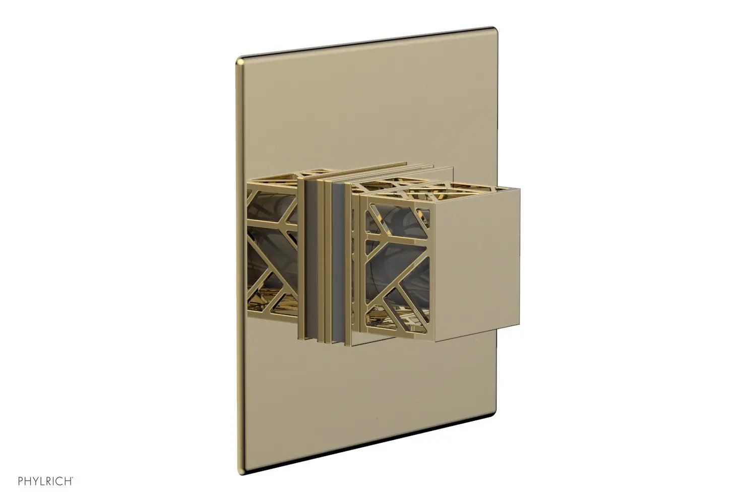 Phylrich JOLIE Thermostatic Shower Trim, Square Handle with "Grey" Accents by Phylrich