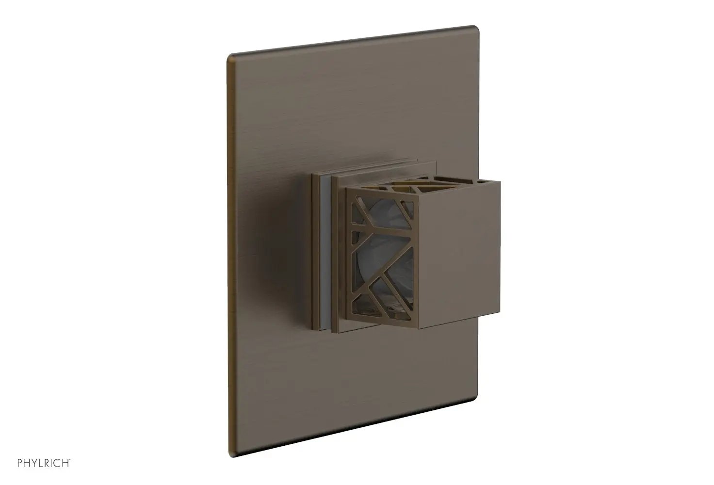 Phylrich JOLIE Pressure Balance Shower Plate & Handle Trim, Square Handle with "Grey" Accents by Phylrich