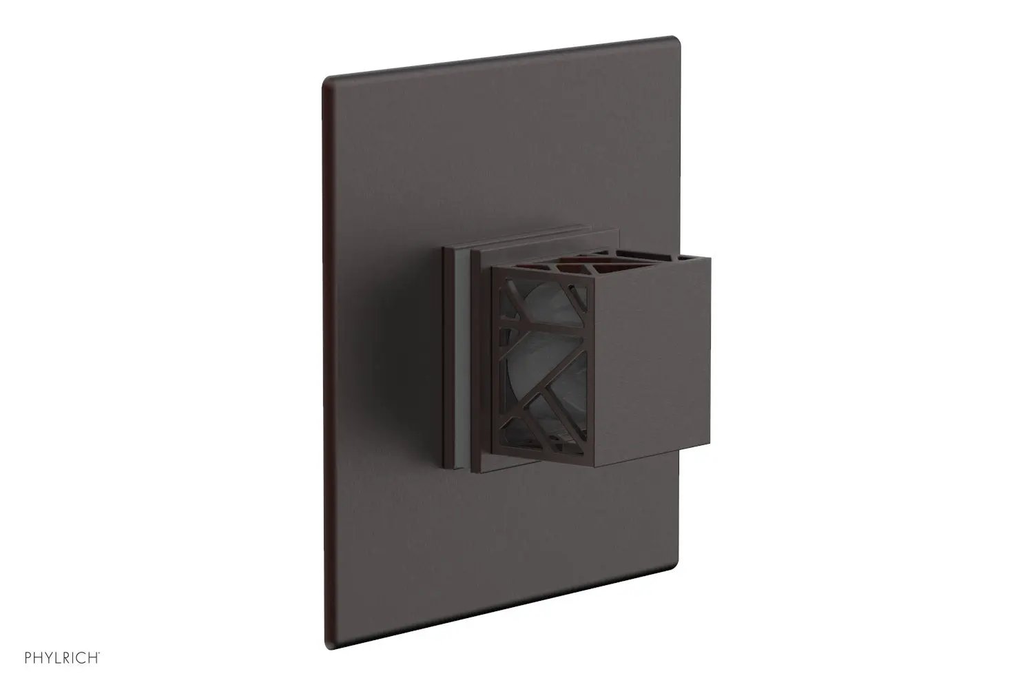 Phylrich JOLIE Thermostatic Shower Trim, Square Handle with "Grey" Accents by Phylrich