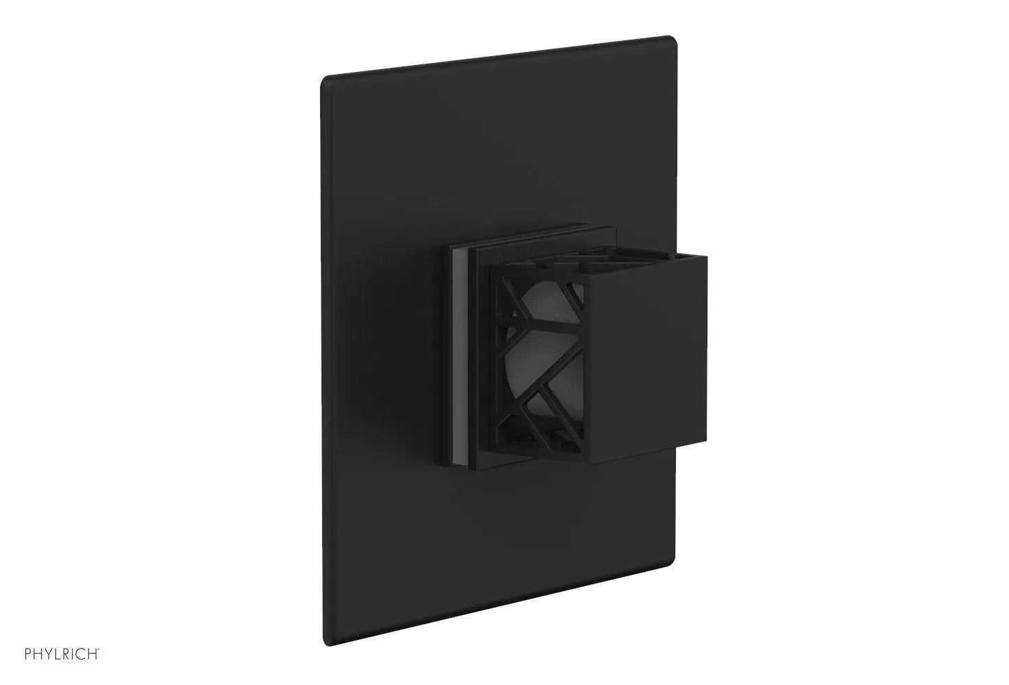 Phylrich JOLIE Pressure Balance Shower Plate & Handle Trim, Square Handle with "Grey" Accents by Phylrich