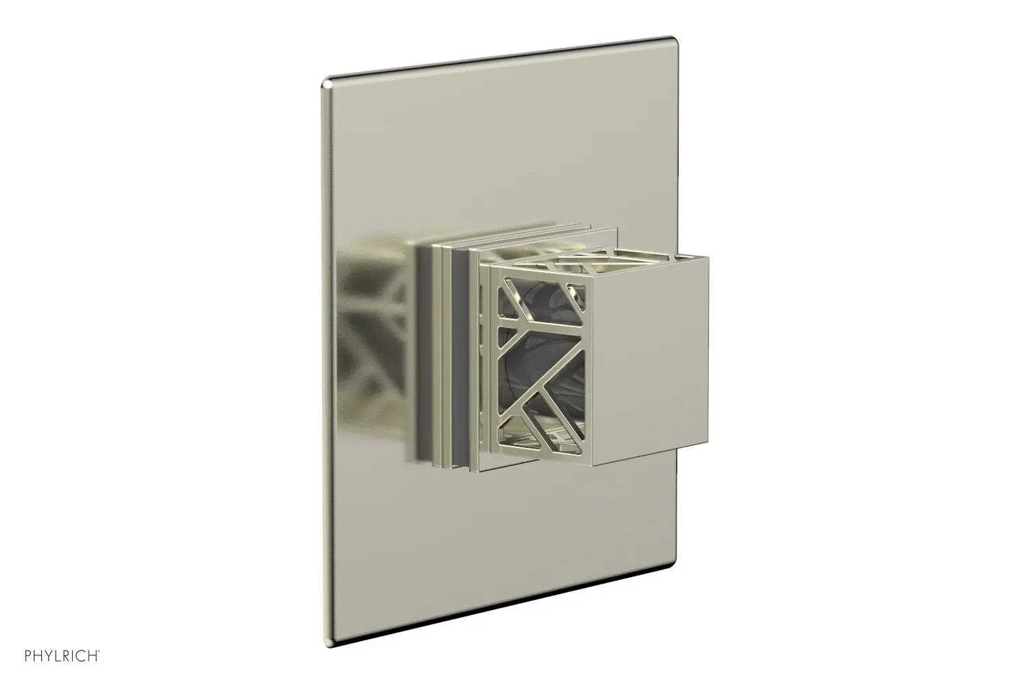 Phylrich JOLIE Pressure Balance Shower Plate & Handle Trim, Square Handle with "Grey" Accents by Phylrich
