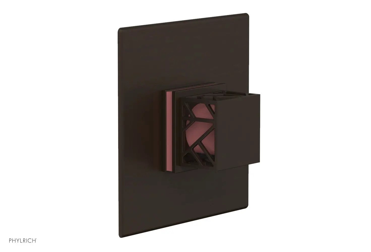 Phylrich JOLIE Thermostatic Shower Trim, Square Handle with "Pink" Accents by Phylrich
