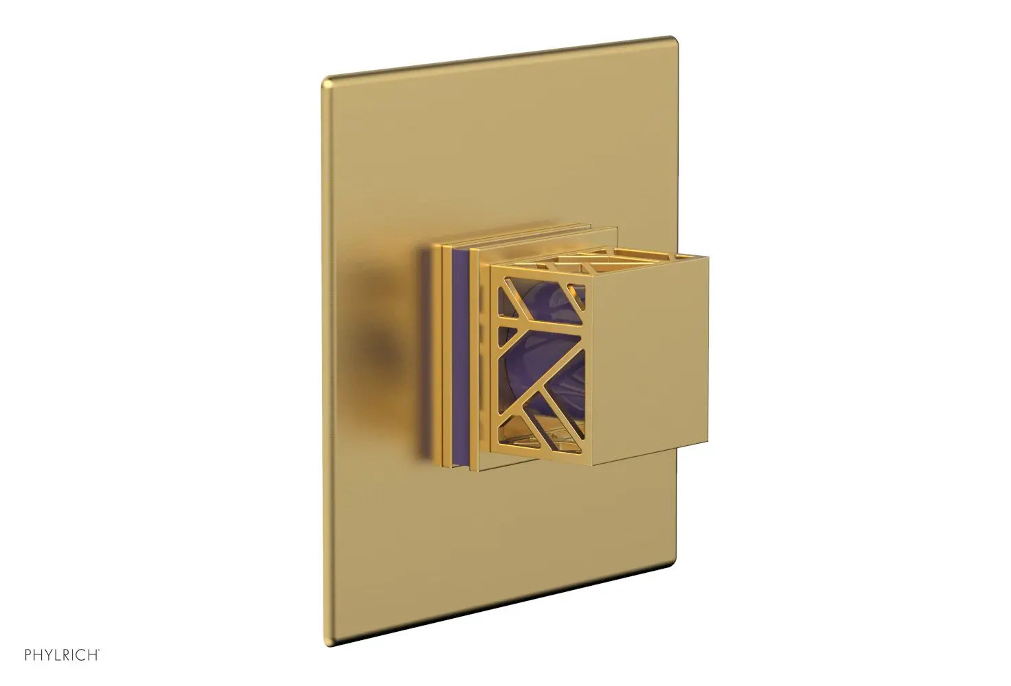 Phylrich JOLIE Thermostatic Shower Trim, Square Handle with "Purple" Accents by Phylrich