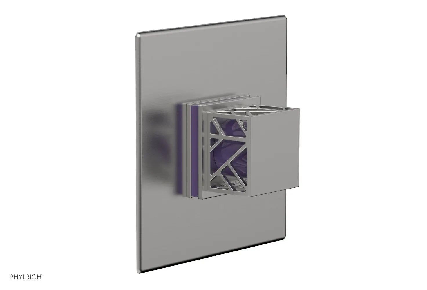 Phylrich JOLIE Thermostatic Shower Trim, Square Handle with "Purple" Accents by Phylrich