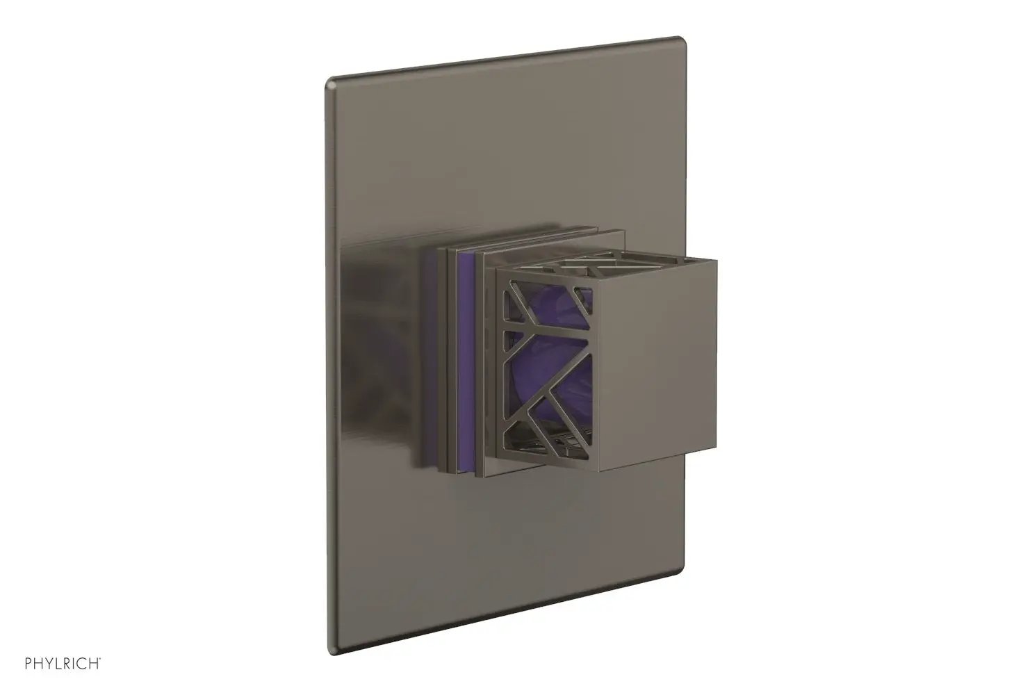 Phylrich JOLIE Thermostatic Shower Trim, Square Handle with "Purple" Accents by Phylrich