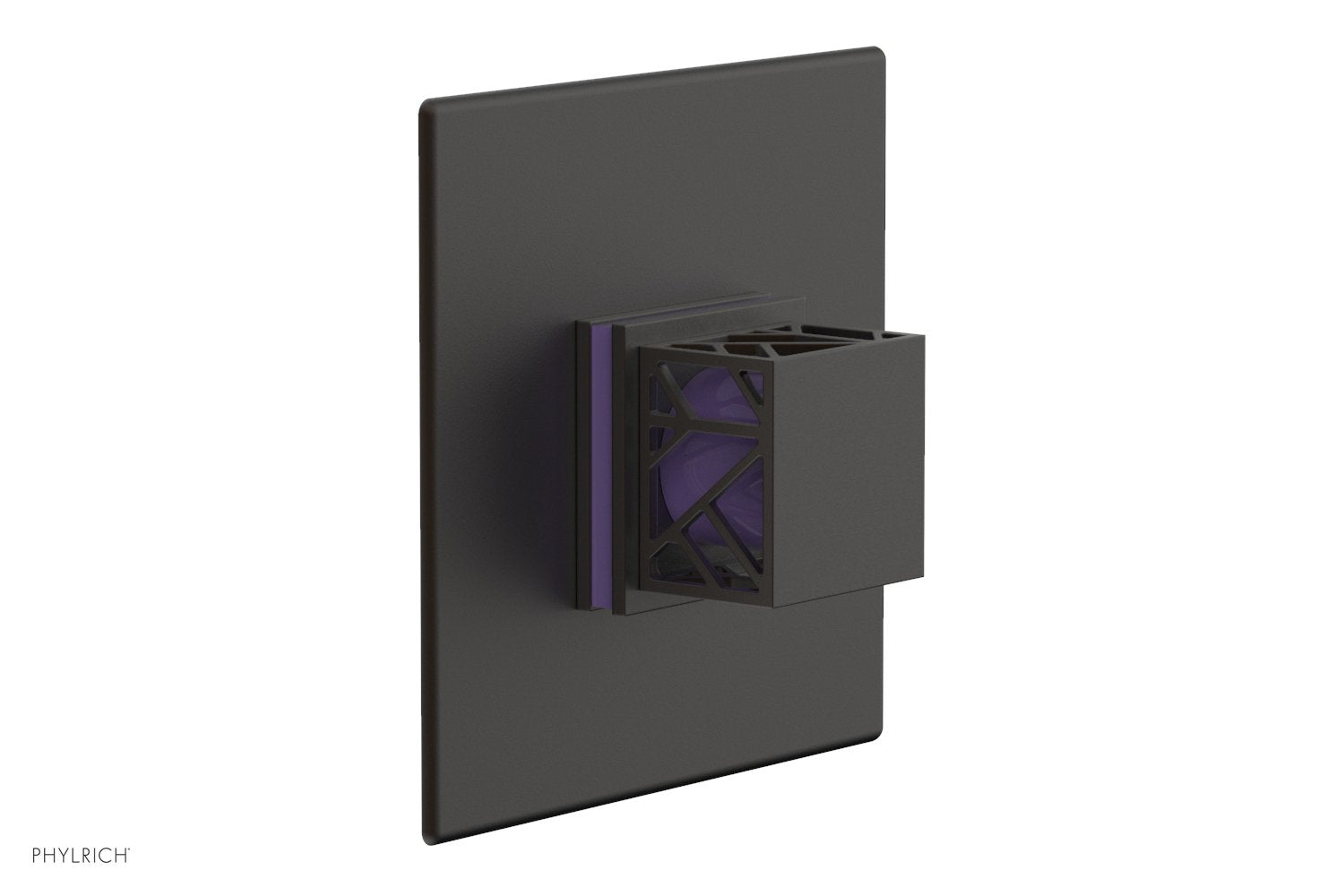 Phylrich JOLIE Pressure Balance Shower Plate & Handle Trim, Square Handle with "Purple" Accents by Phylrich
