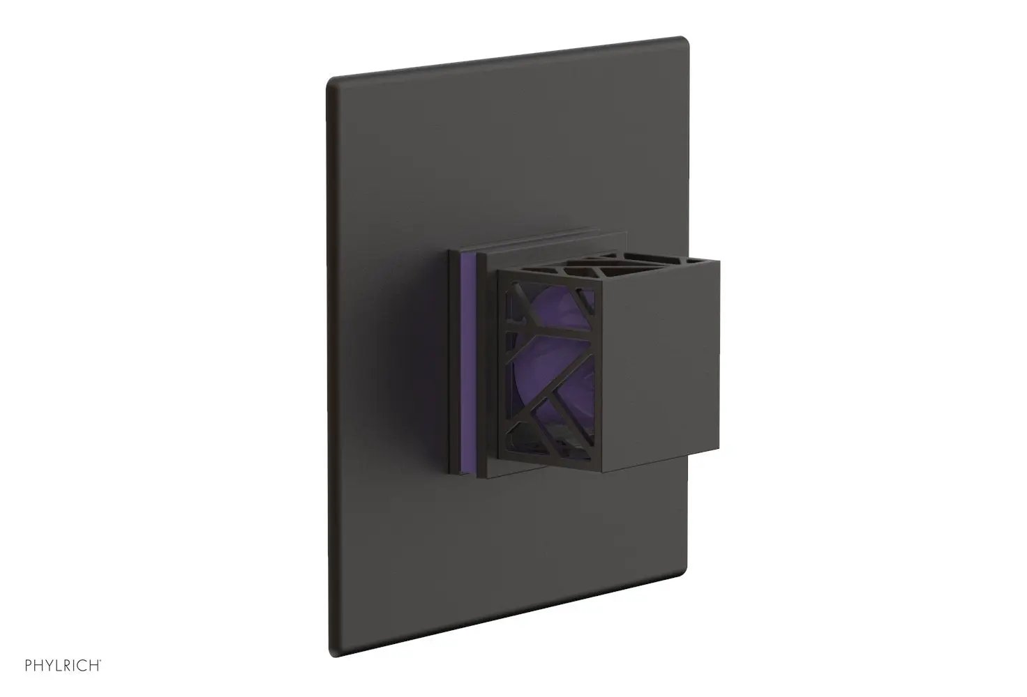 Phylrich JOLIE Thermostatic Shower Trim, Square Handle with "Purple" Accents by Phylrich