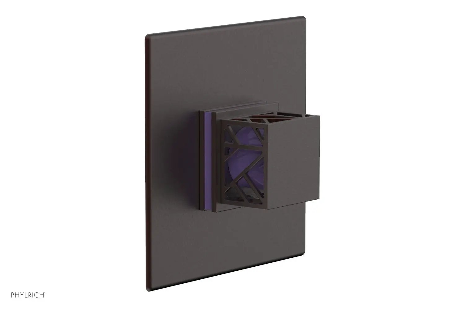 Phylrich JOLIE Thermostatic Shower Trim, Square Handle with "Purple" Accents by Phylrich