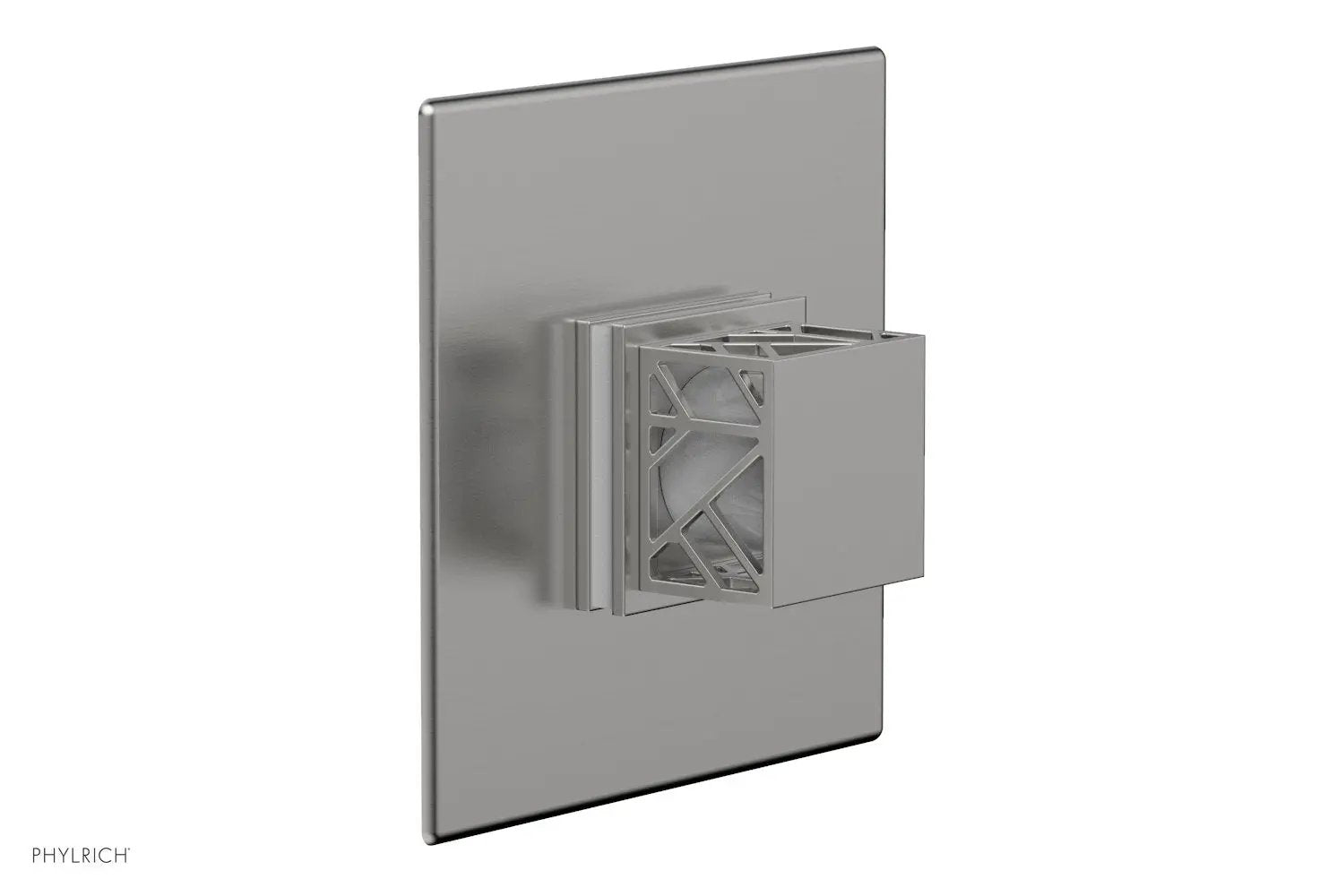 Phylrich JOLIE Pressure Balance Shower Plate & Handle Trim, Square Handle with "White" Accents by Phylrich