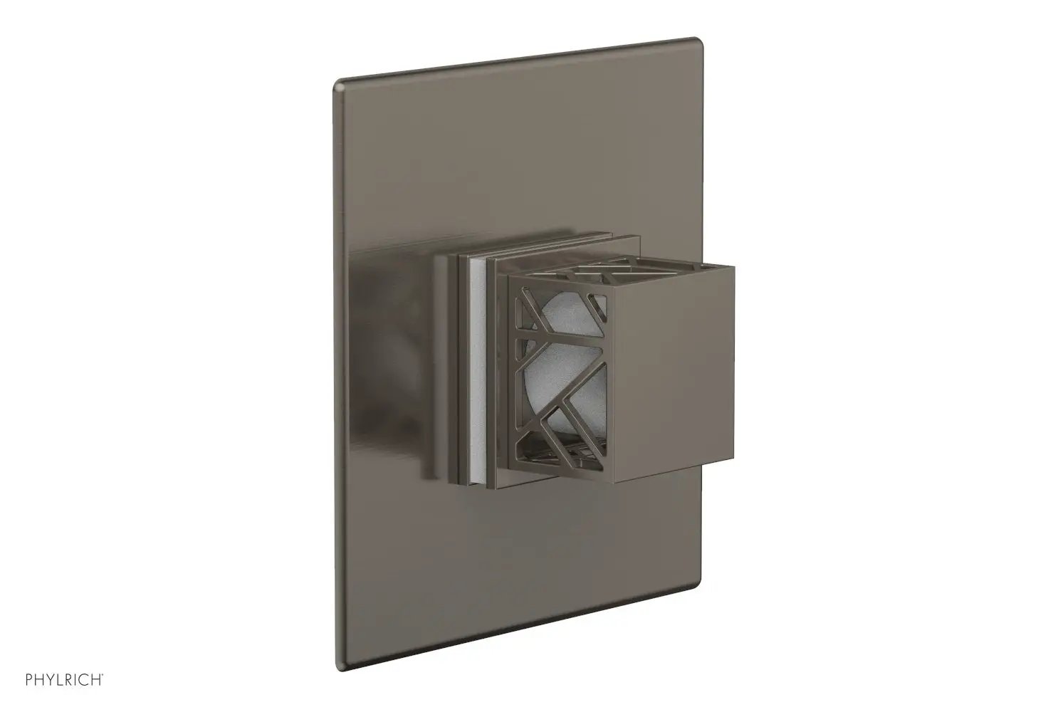 Phylrich JOLIE Thermostatic Shower Trim, Square Handle with "White" Accents by Phylrich