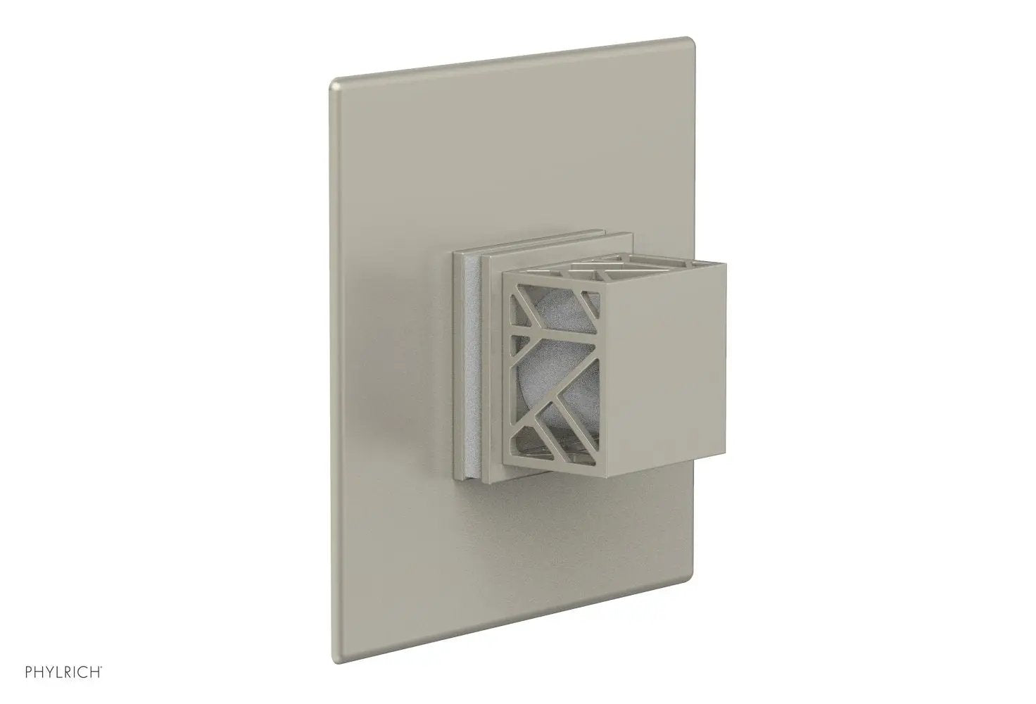 Phylrich JOLIE Pressure Balance Shower Plate & Handle Trim, Square Handle with "White" Accents by Phylrich
