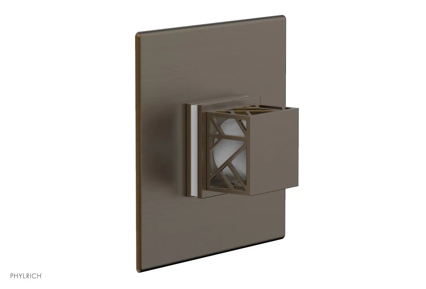 Phylrich JOLIE Thermostatic Shower Trim, Square Handle with "White" Accents by Phylrich