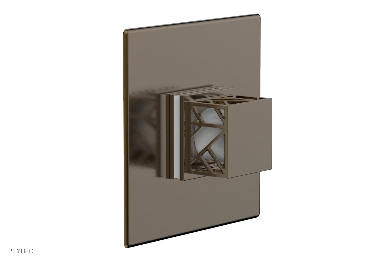 Phylrich JOLIE Thermostatic Shower Trim, Square Handle with "White" Accents