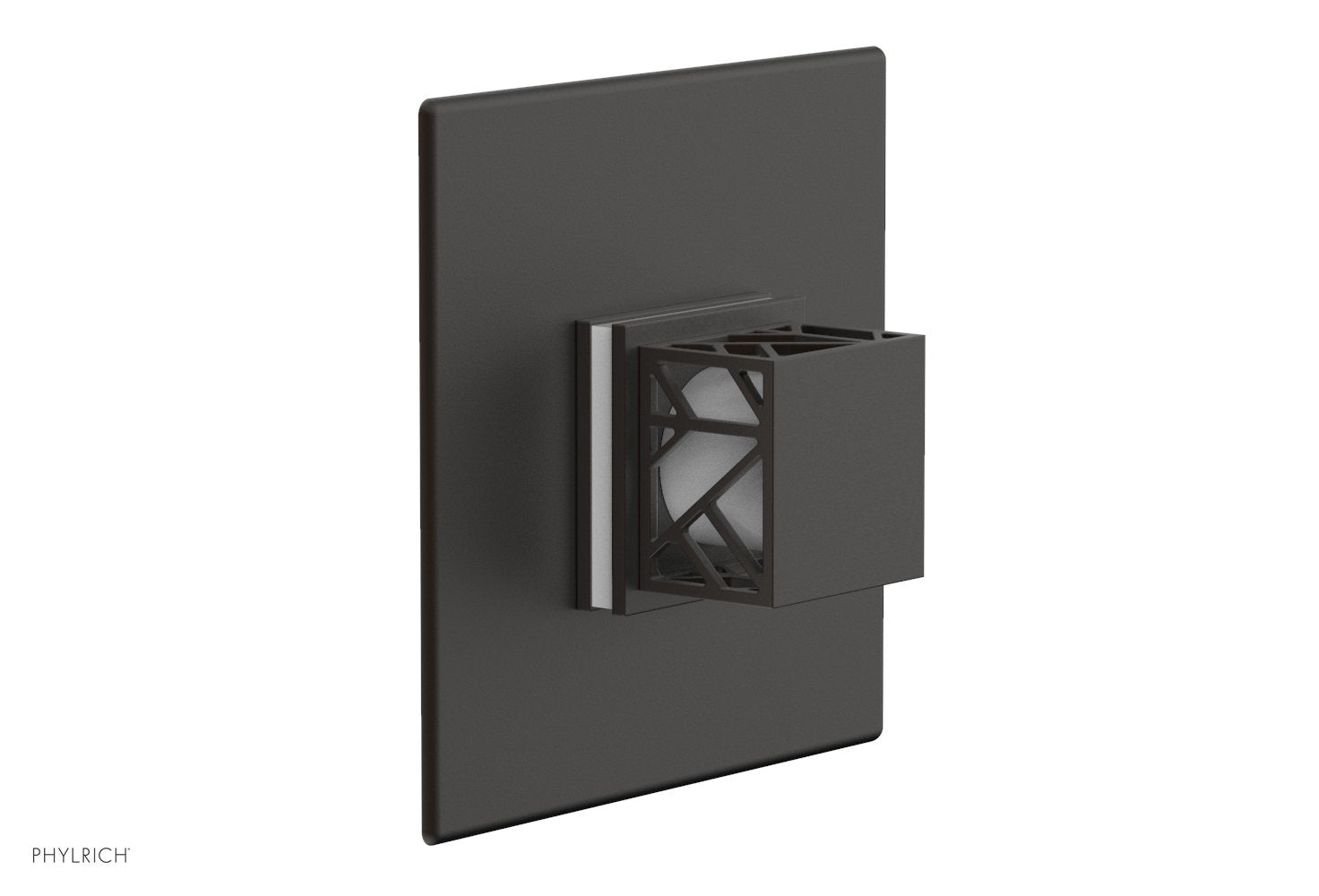 Phylrich JOLIE Thermostatic Shower Trim, Square Handle with "White" Accents