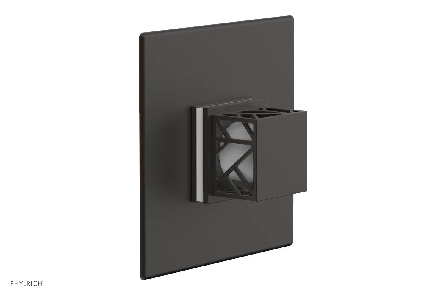 Phylrich JOLIE Thermostatic Shower Trim, Square Handle with "White" Accents by Phylrich
