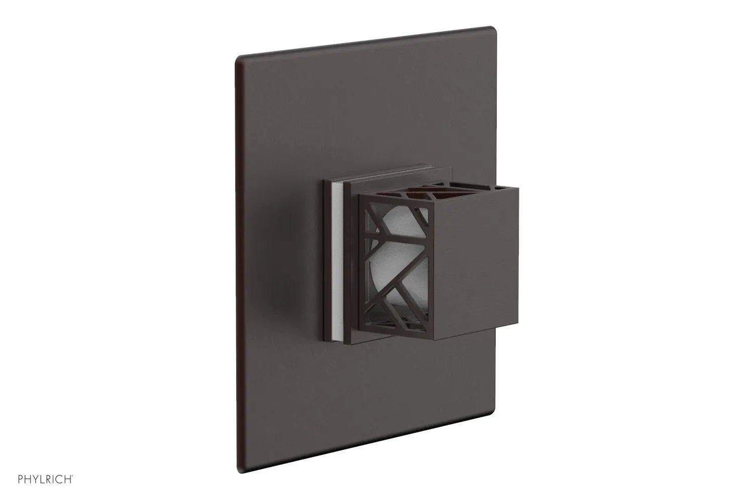 Phylrich JOLIE Thermostatic Shower Trim, Square Handle with "White" Accents by Phylrich