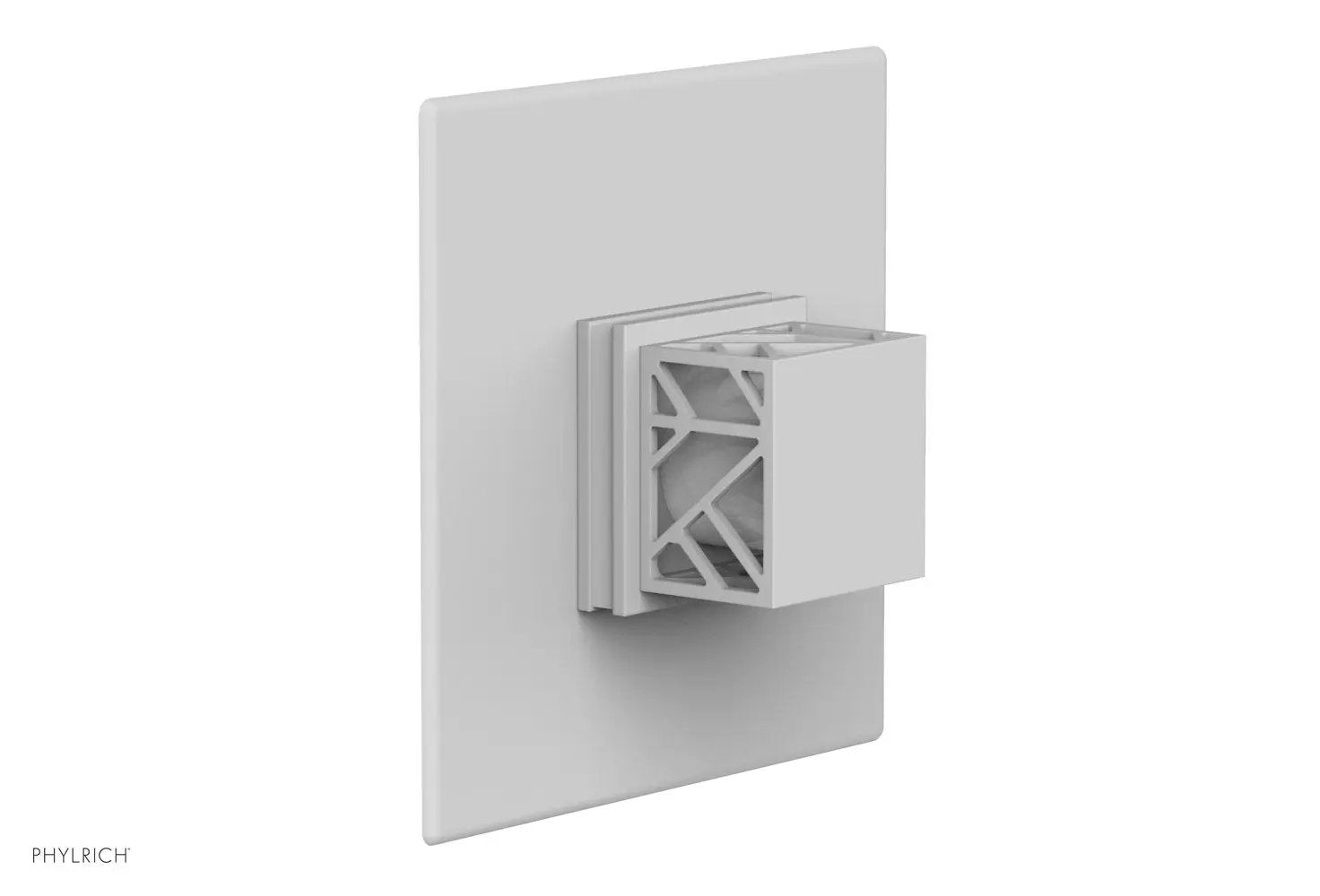 Phylrich JOLIE Pressure Balance Shower Plate & Handle Trim, Square Handle with "White" Accents by Phylrich