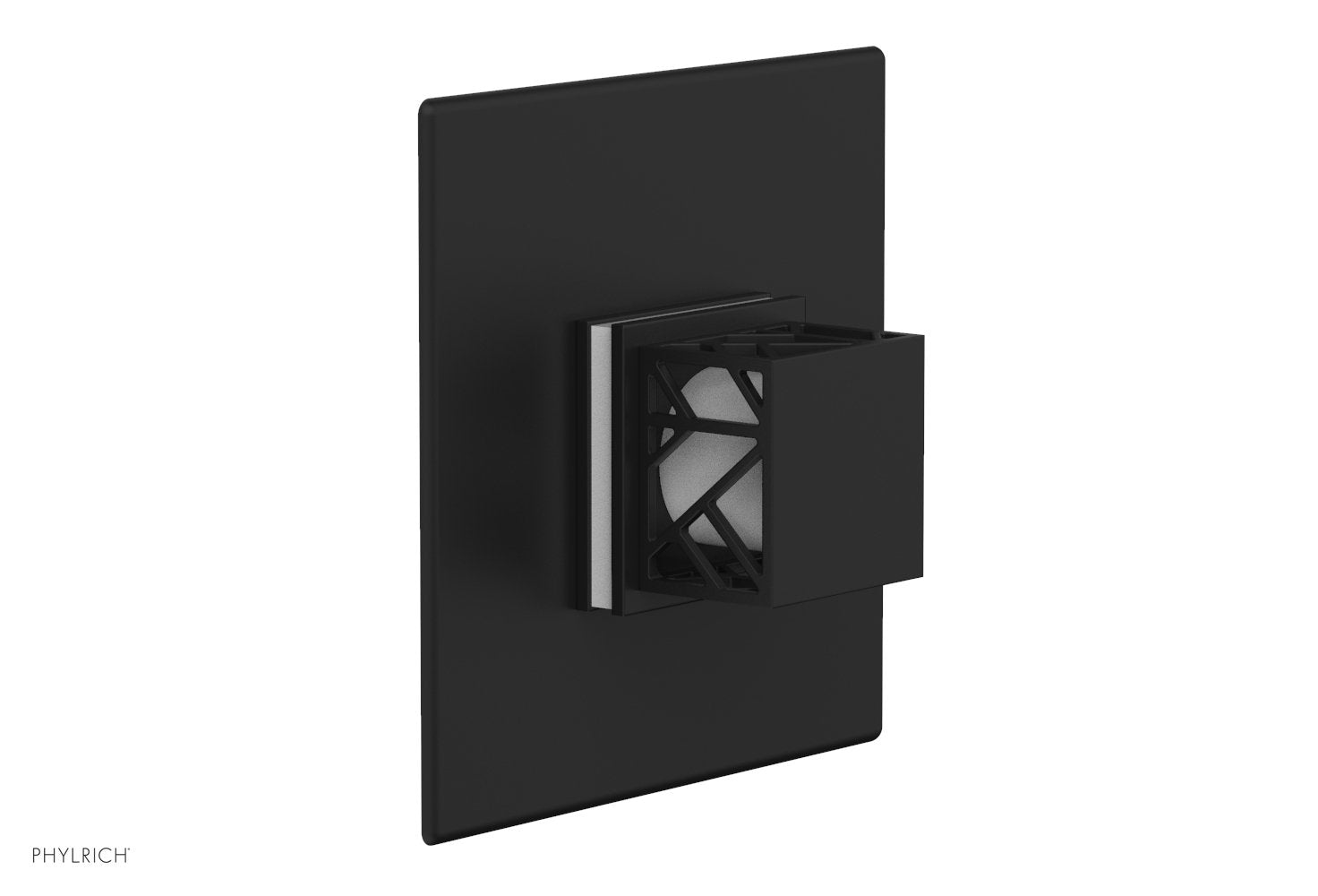 Phylrich JOLIE Thermostatic Shower Trim, Square Handle with "White" Accents