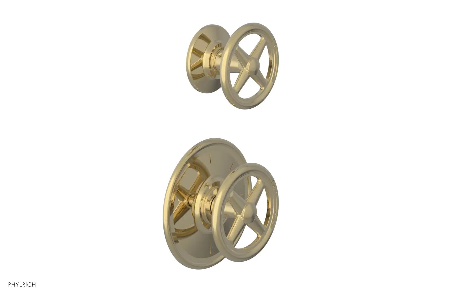 Phylrich WORKS 3/4" Thermostatic Valve with Diverter, Cross Handles by Phylrich