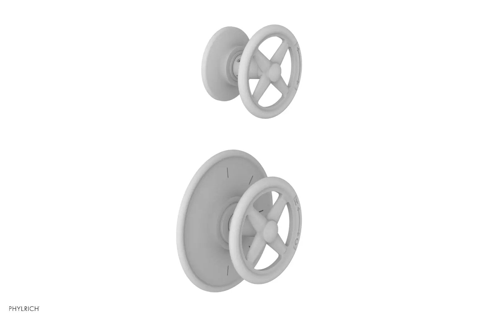 Phylrich WORKS 3/4" Thermostatic Valve with Volume Control or Diverter, Cross Handles by Phylrich
