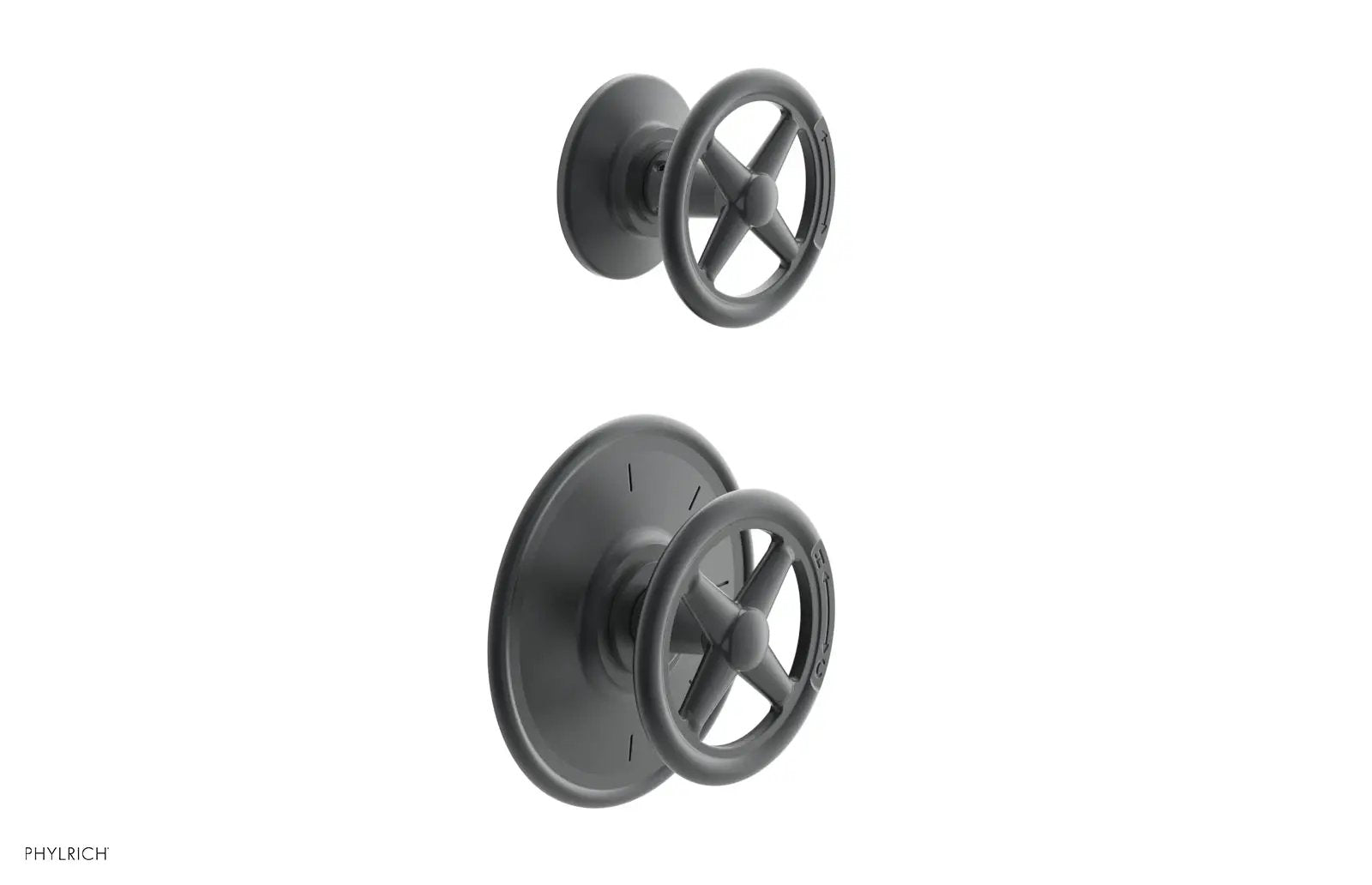 Phylrich WORKS 1/2" Thermostatic Valve with Diverter, Cross Handles by Phylrich