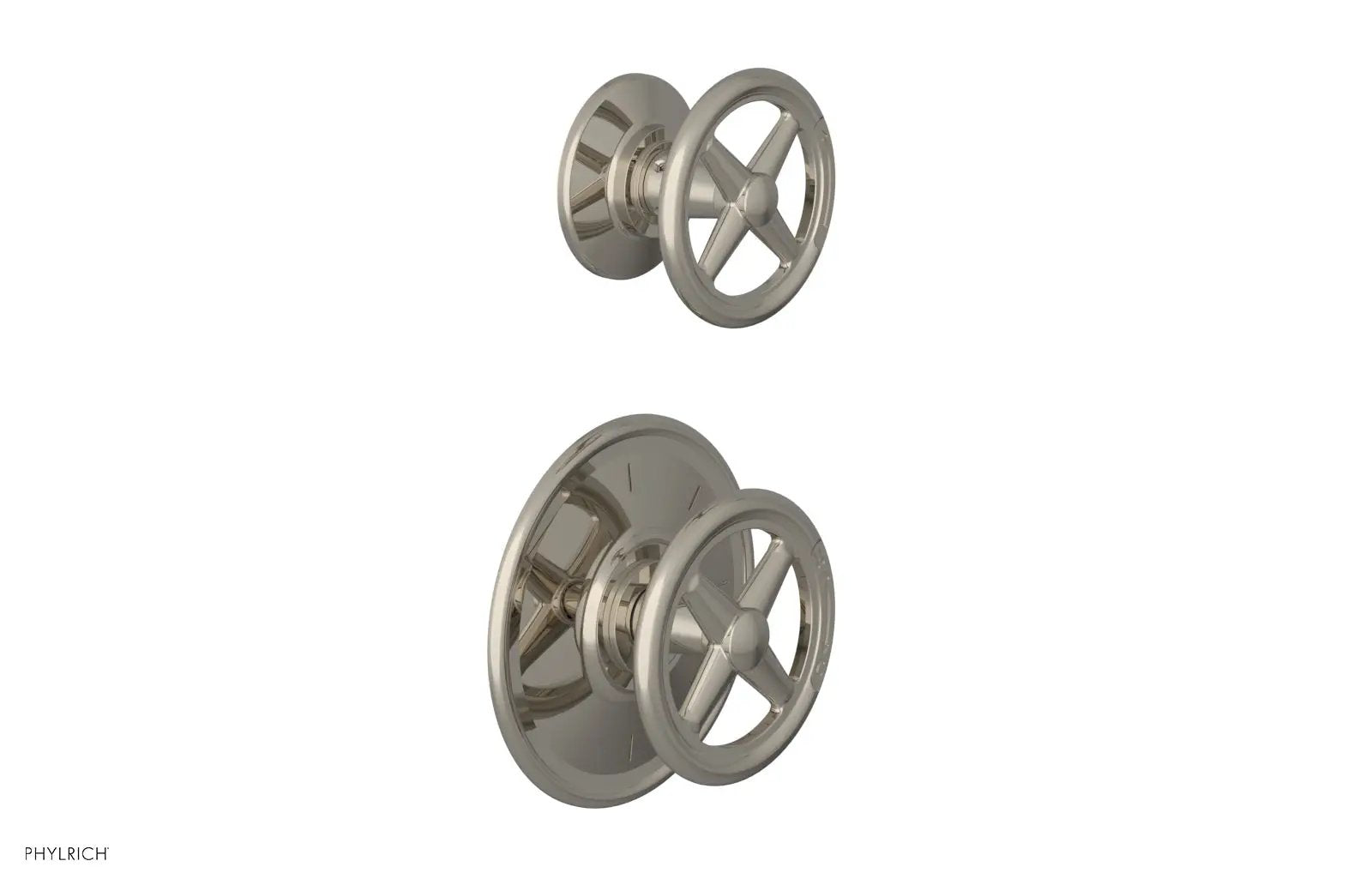 Phylrich WORKS 3/4" Thermostatic Valve with Diverter, Cross Handles by Phylrich