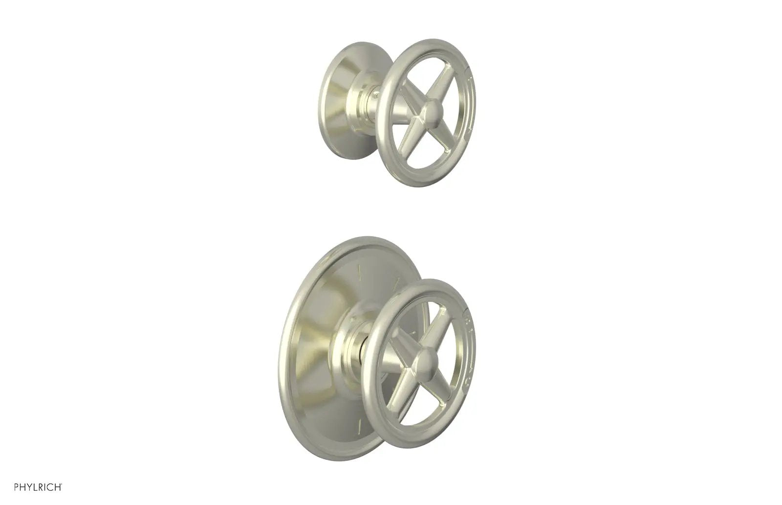 Phylrich WORKS 1/2" Thermostatic Valve with Volume Control or Diverter, Cross Handles by Phylrich