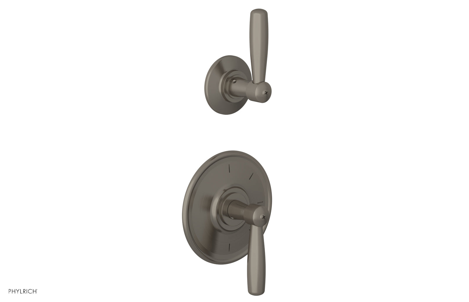 Phylrich WORKS 1/2" Thermostatic Valve with Volume Control or Diverter, Lever Handles