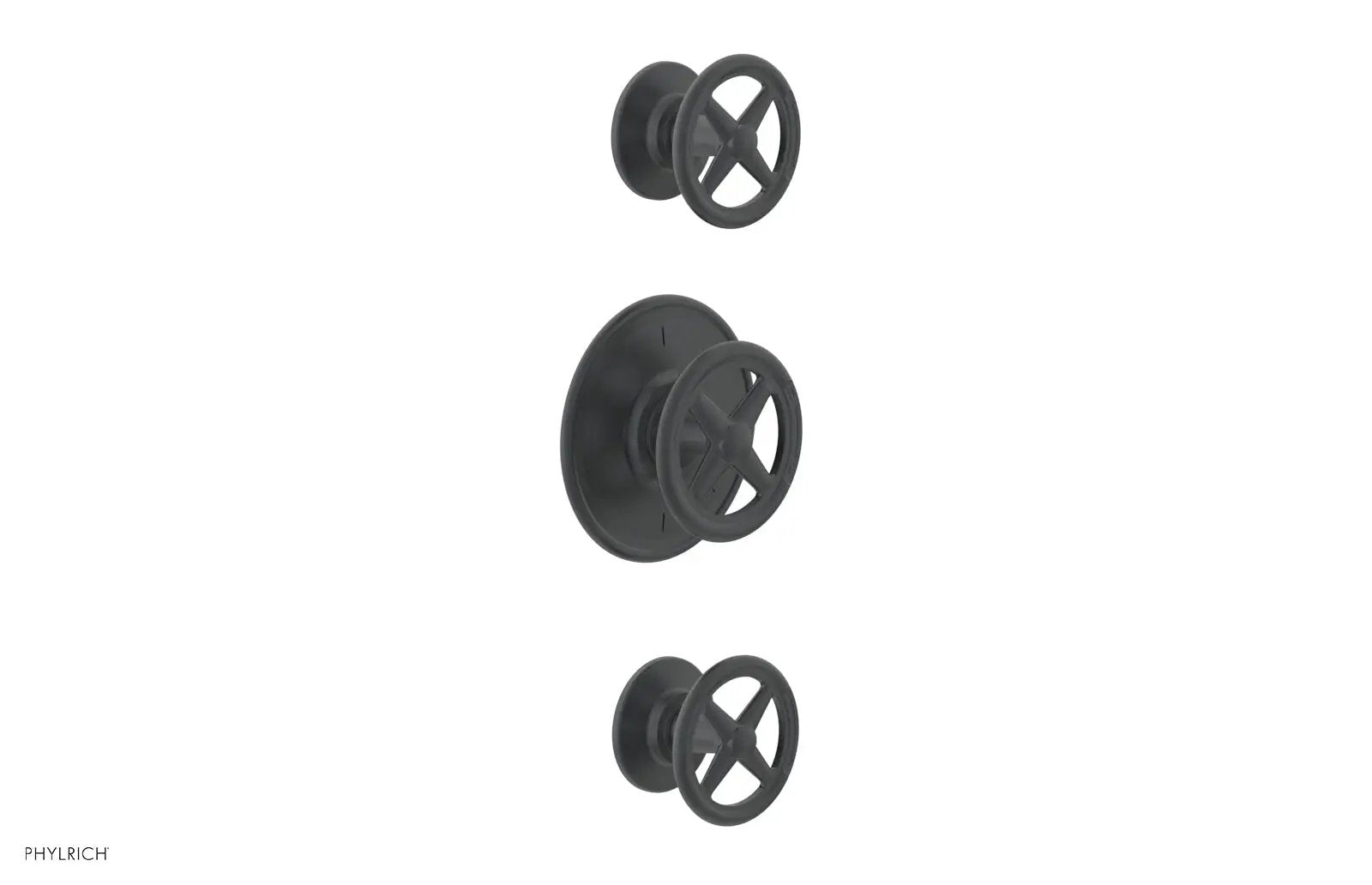 Phylrich WORKS 3/4" Thermostatic Valve with Two Volume Control, Cross Handles by Phylrich