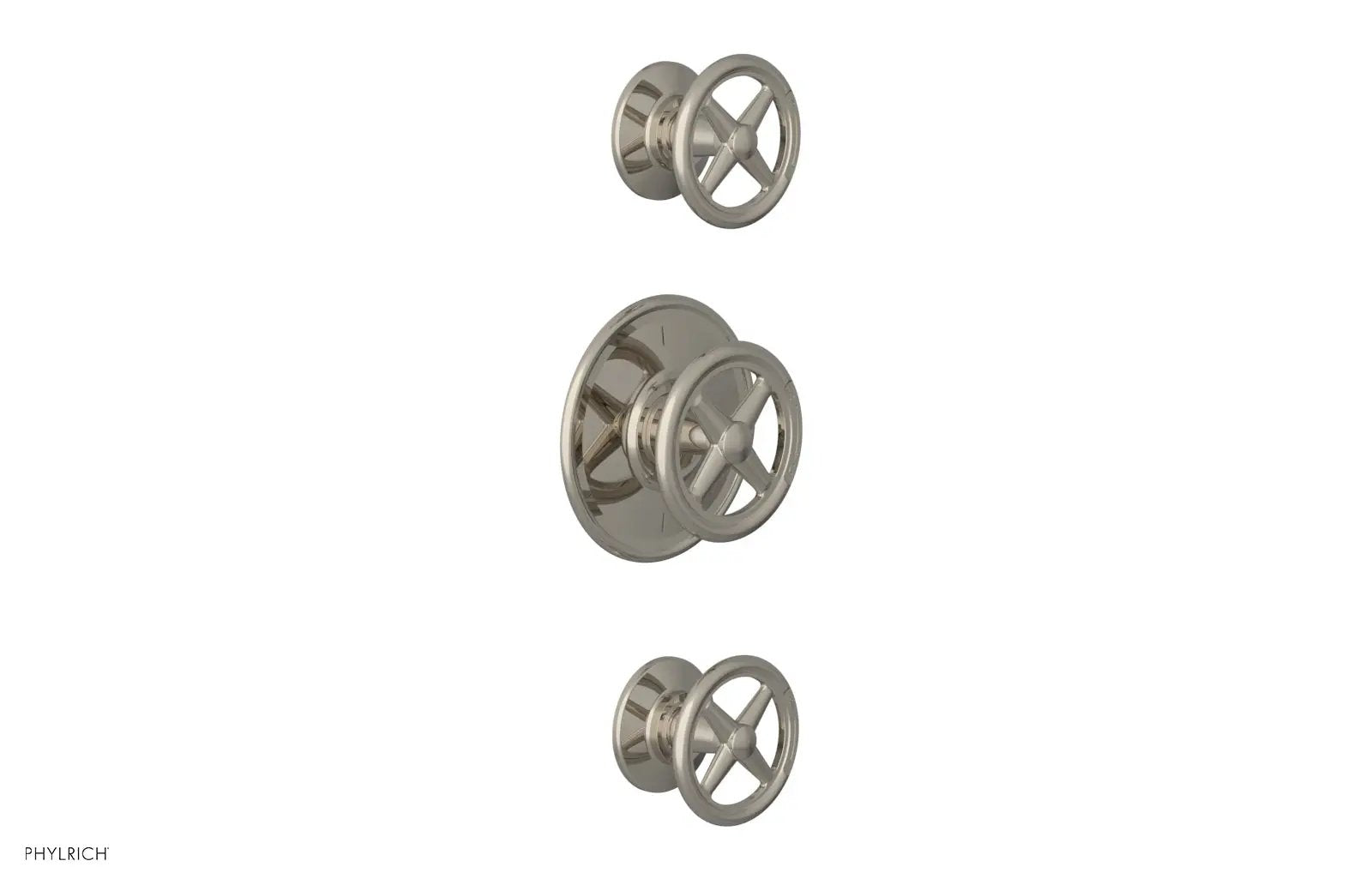 Phylrich WORKS 3/4" Thermostatic Valve with Two Volume Control, Cross Handles by Phylrich